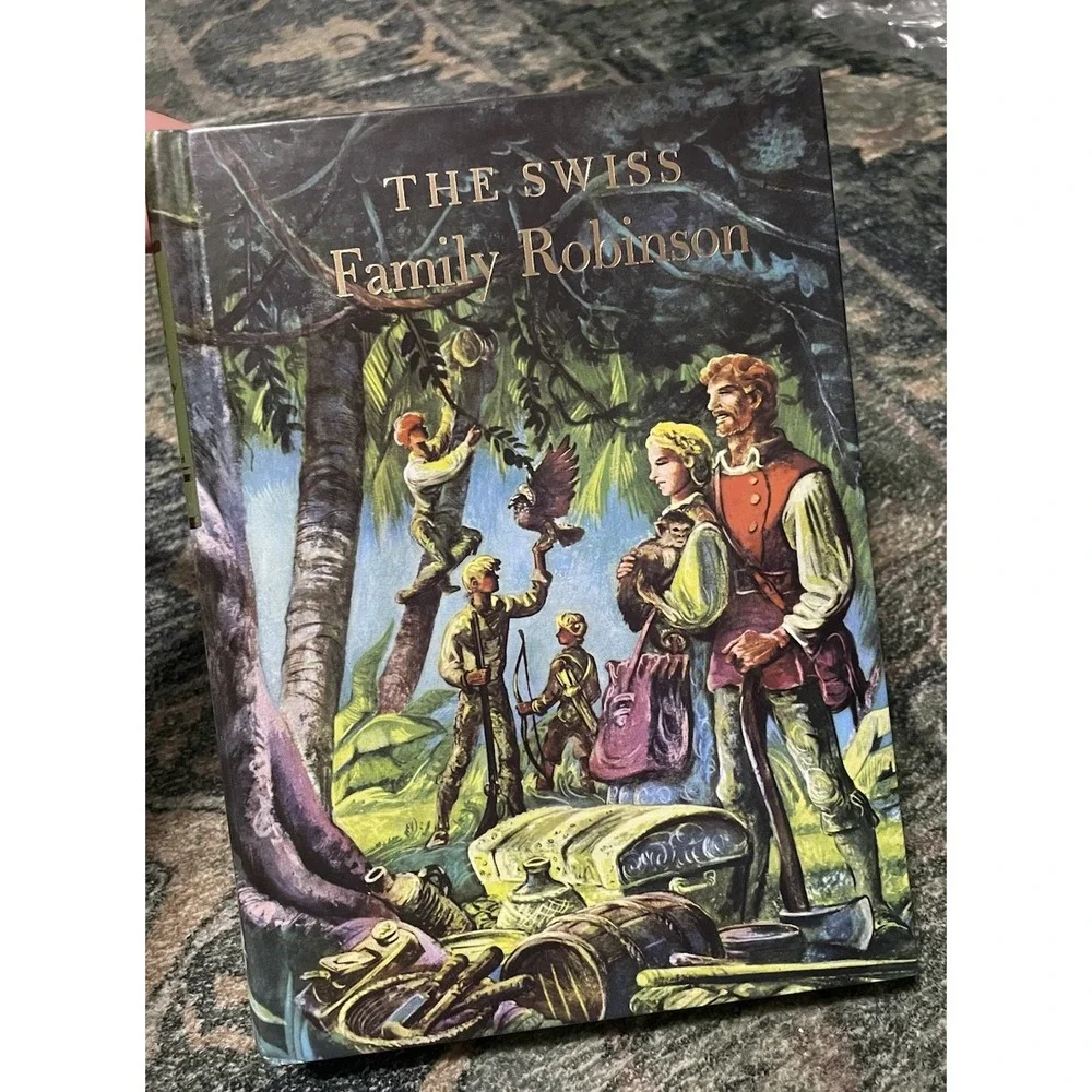 VINTAGE  SWISS FAMILY‎ ROBINSON HARDCOVER BOOK JR. EDITION GROSSET & DUNLAP 1998